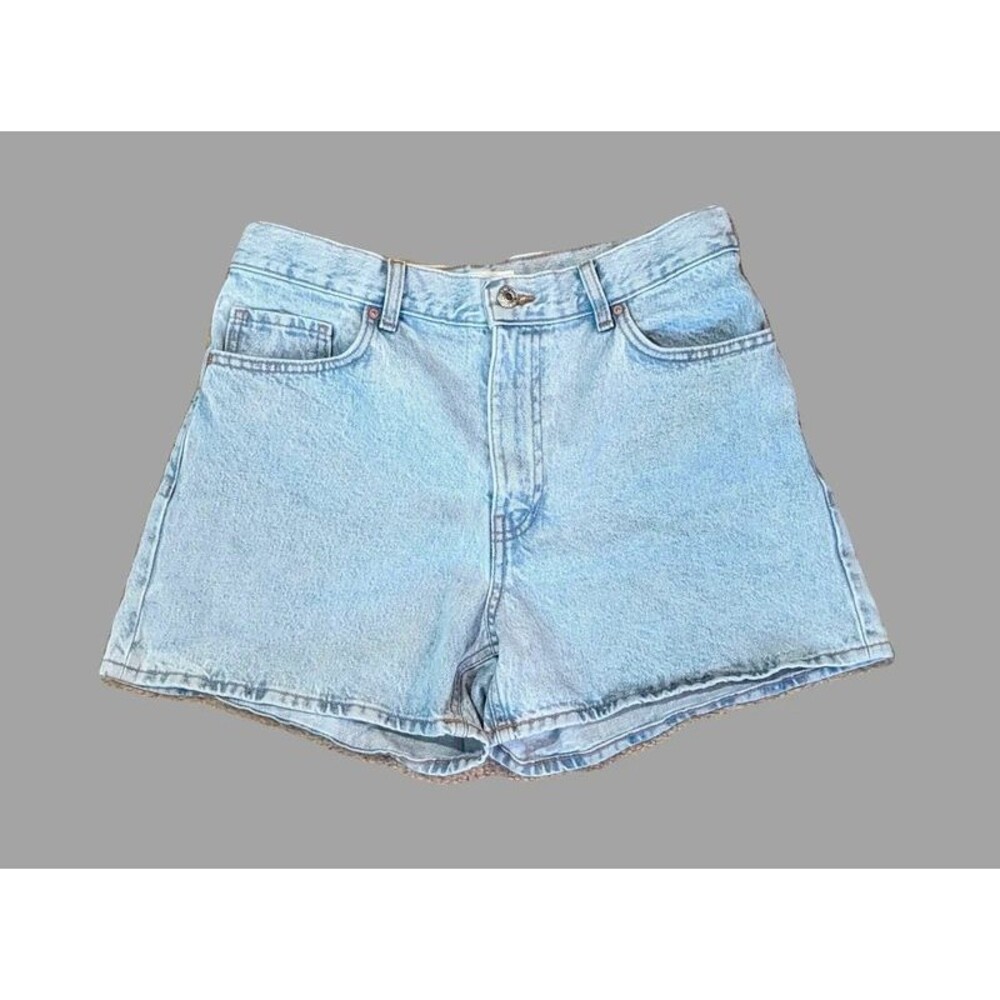 Mango Light Wash High-Waisted Denim Shorts